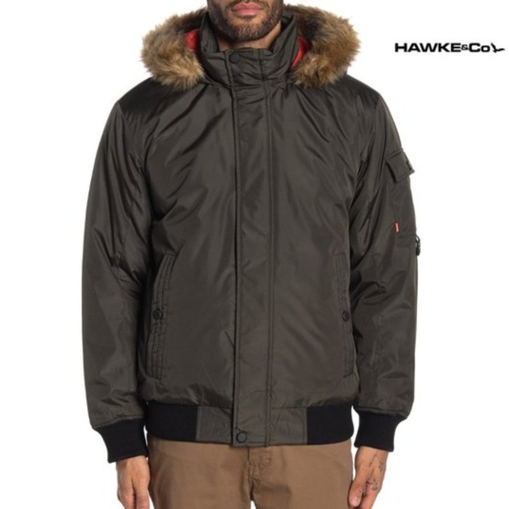 New Hawke & Co.Outfitter Men's Bomber Puffer Parka Winter Jacket Coat XL